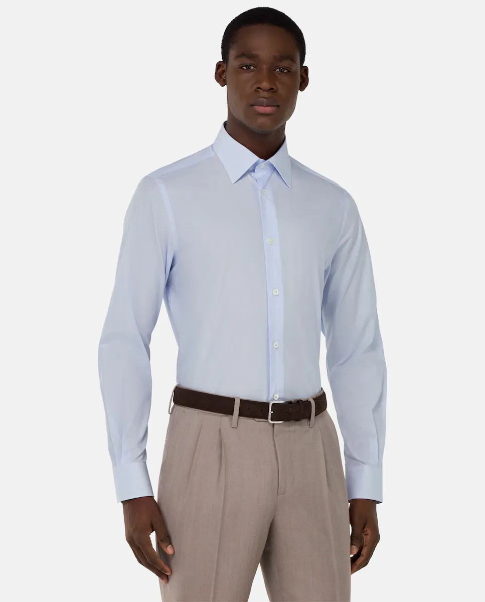 Мужская полосатая хлопковая рубашка, стандартный крой Boggi Milano, светло-голубой
Мужская полосатая хлопковая рубашка, стандартный крой Boggi Milano, светло-голубой