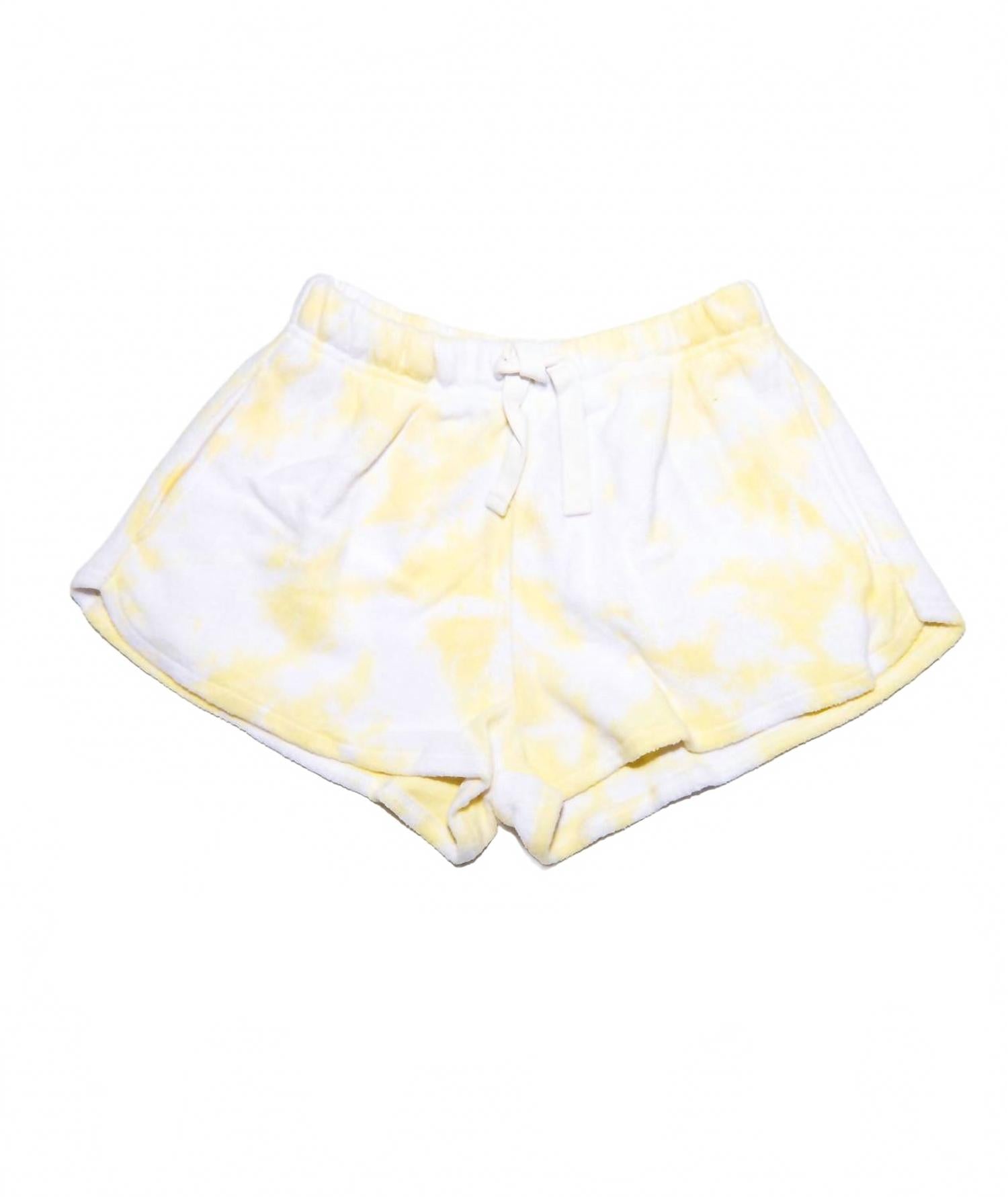 Детские летние шорты в желтом тай-дае Flowers by zoe 
Детские летние шорты в желтом тай-дае Flowers by zoe