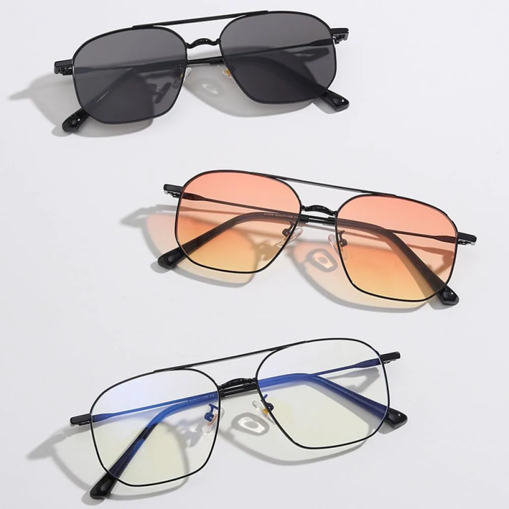 Оранжевые солнцезащитные очки для женщин, металлические очки с двойной перемычкой для мужчин, популярные золотые и черные оправы для очков MTZJH, Gold With Clear
Оранжевые солнцезащитные очки для женщин, металлические очки с двойной перемычкой для мужчин, популярные золотые и черные оправы для очков MTZJH, Gold With Clear