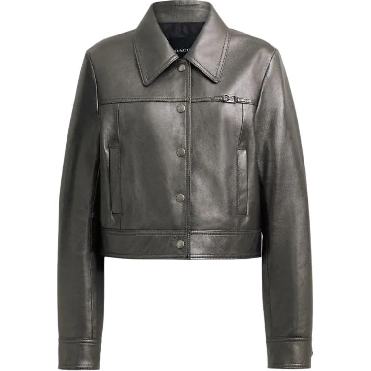 Кожаная куртка облегающего кроя женская серебристая COACH, Серебристый, Кожаная куртка облегающего кроя женская серебристая COACH
Кожаная куртка облегающего кроя женская серебристая COACH, Серебристый, Кожаная куртка облегающего кроя женская серебристая COACH