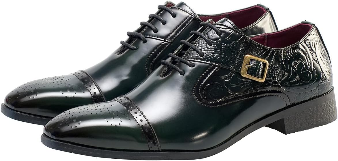 Мужские кожаные оксфорды Santimon с пряжкой, классические броги с крыльями и закрытым носком, формальная обувь для бизнеса, зеленый
Мужские кожаные оксфорды Santimon с пряжкой, классические броги с крыльями и закрытым носком, формальная обувь для бизнеса, зеленый