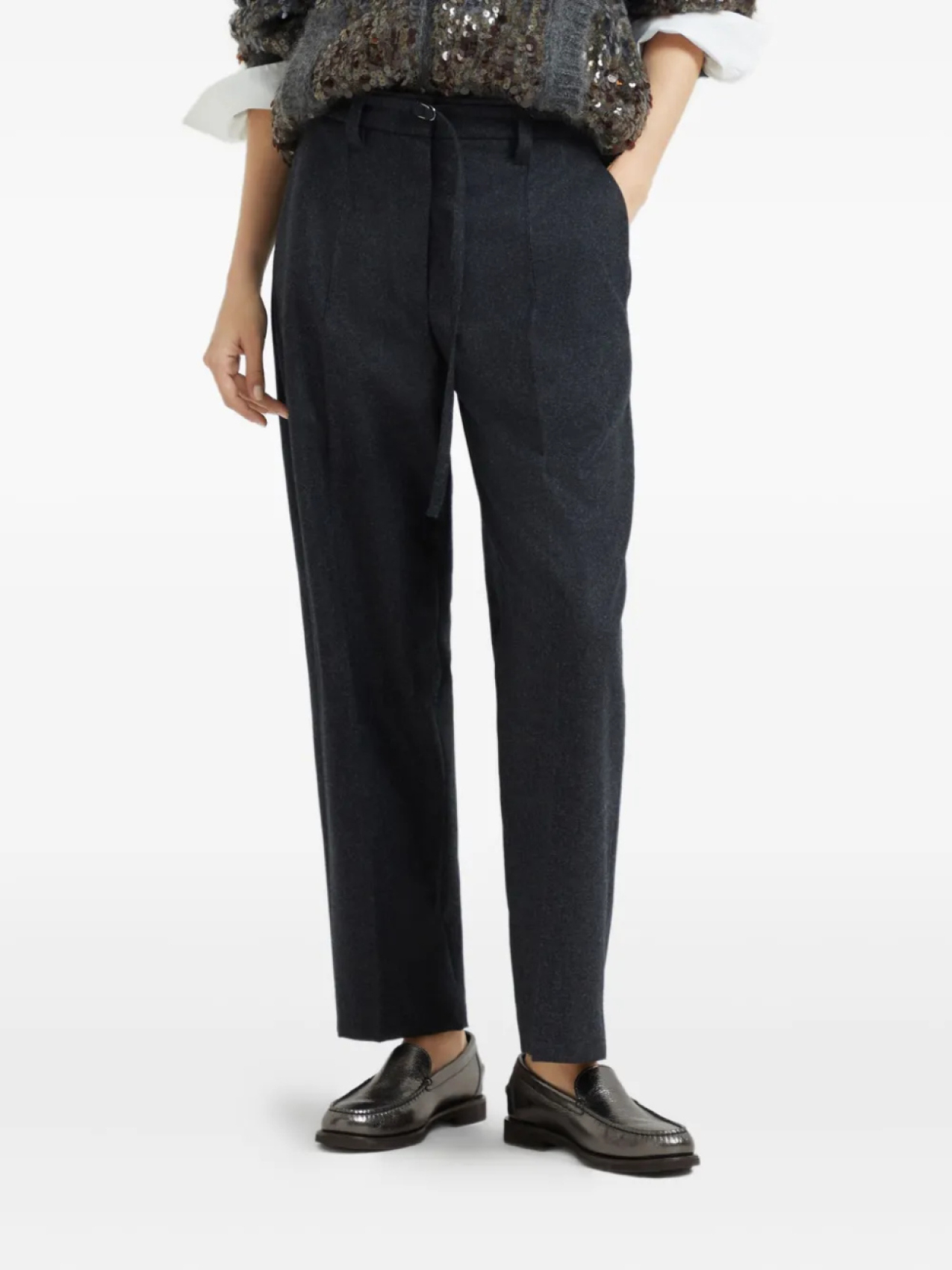 Шерстяные брюки с поясом Brunello Cucinelli, серый
Шерстяные брюки с поясом Brunello Cucinelli, серый