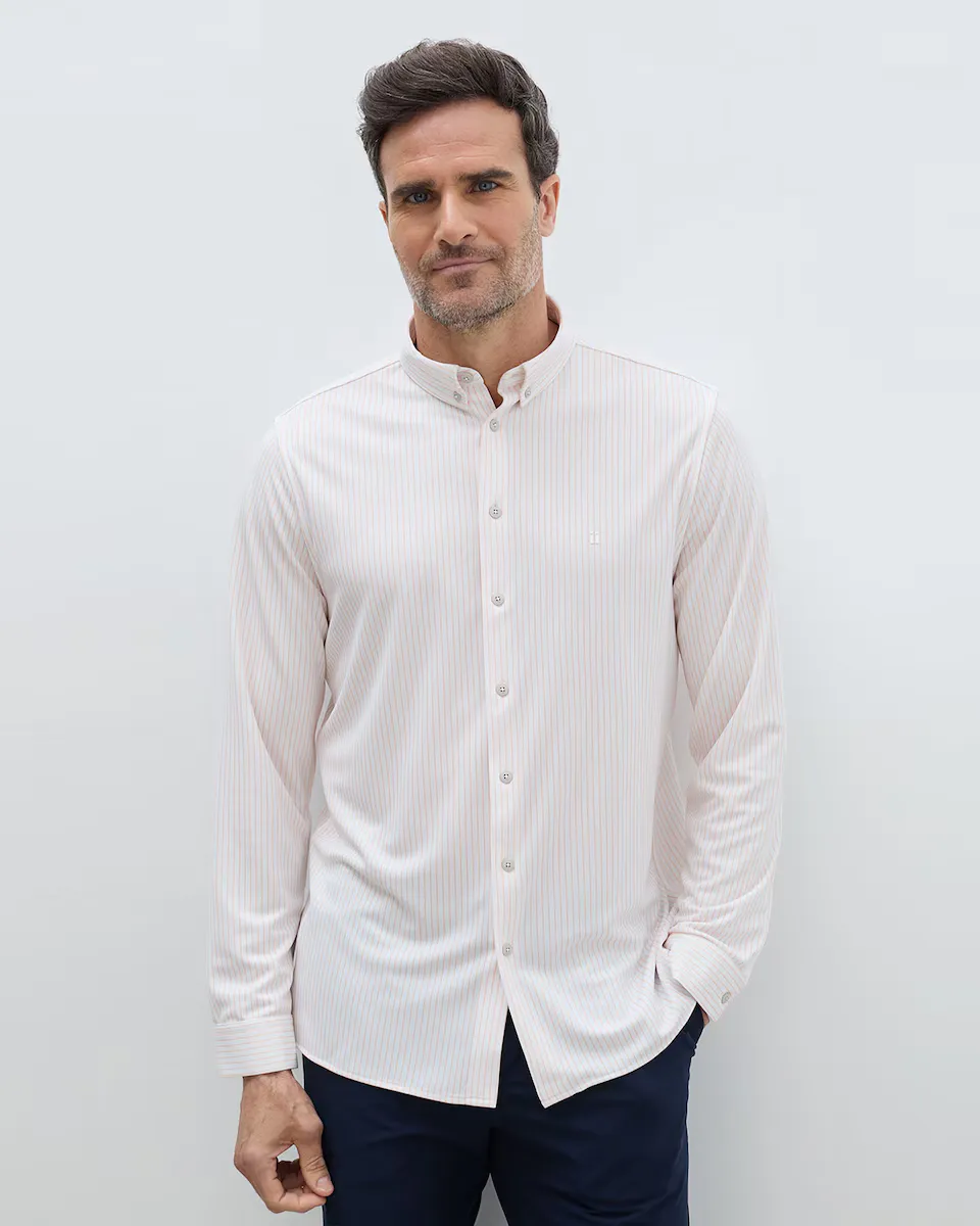 Мужская рубашка прямого кроя в полоску, устойчивая к пятнам Sepiia, оранжевый
Мужская рубашка прямого кроя в полоску, устойчивая к пятнам Sepiia, оранжевый