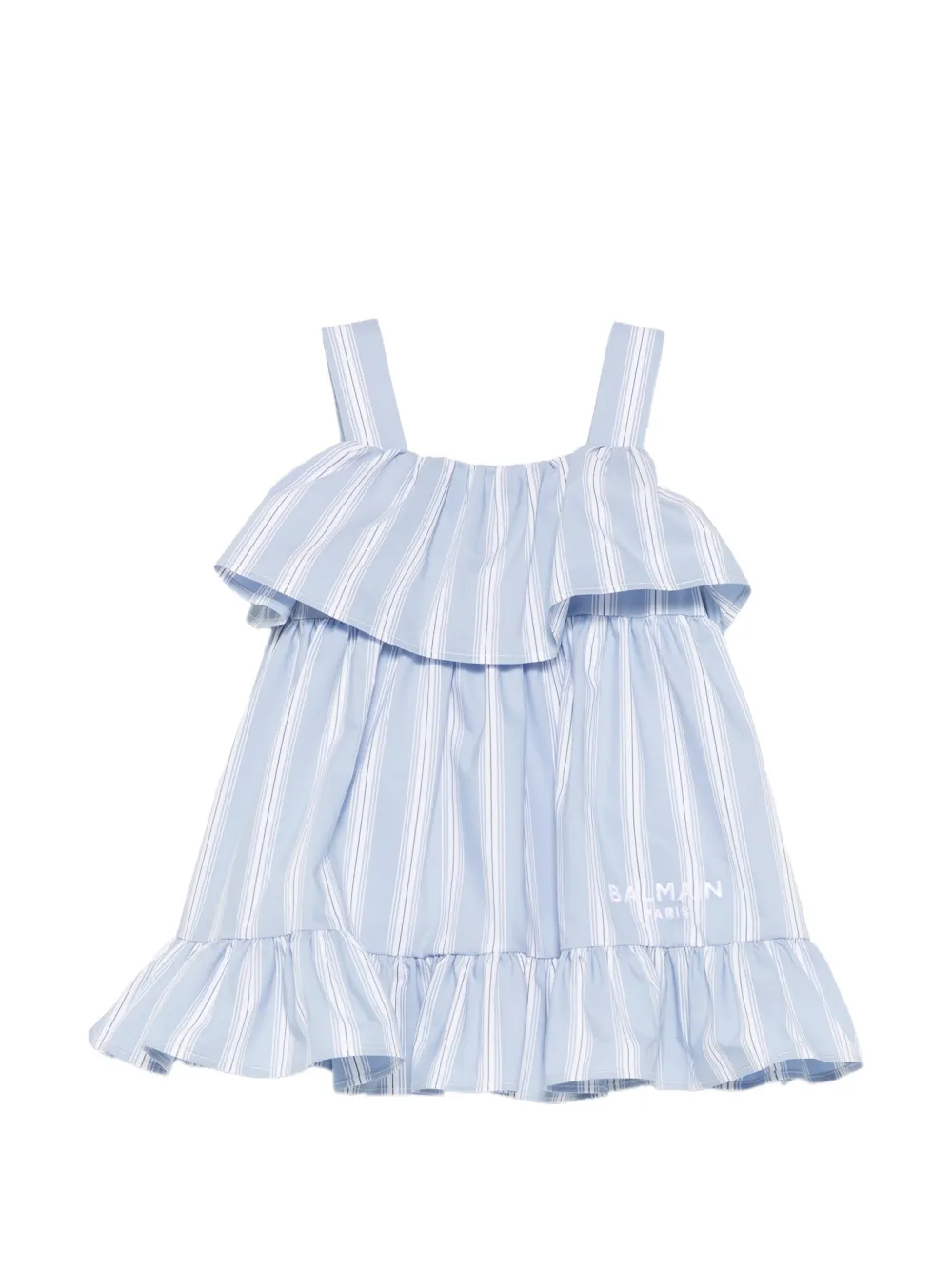 Полосатое платье с оборками Balmain Kids, синий
Полосатое платье с оборками Balmain Kids, синий