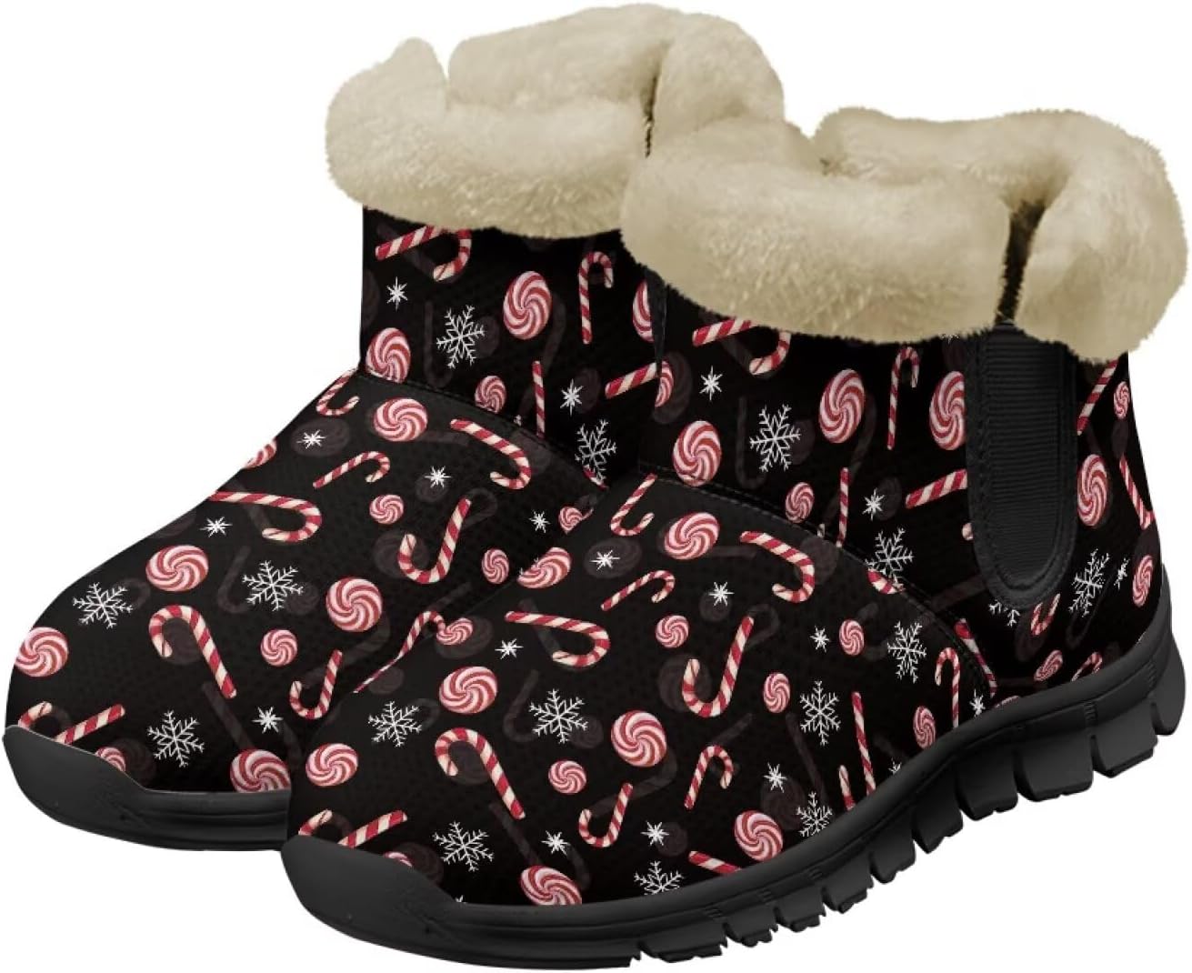 Зимние теплые ботинки для взрослых, ботильоны до щиколотки, легкое надевание и снятие, противоскользящие, легкие обувь для женщин и мужчин Noprintge, Candy Cane Snowflake
Зимние теплые ботинки для взрослых, ботильоны до щиколотки, легкое надевание и снятие, противоскользящие, легкие обувь для женщин и мужчин Noprintge, Candy Cane Snowflake