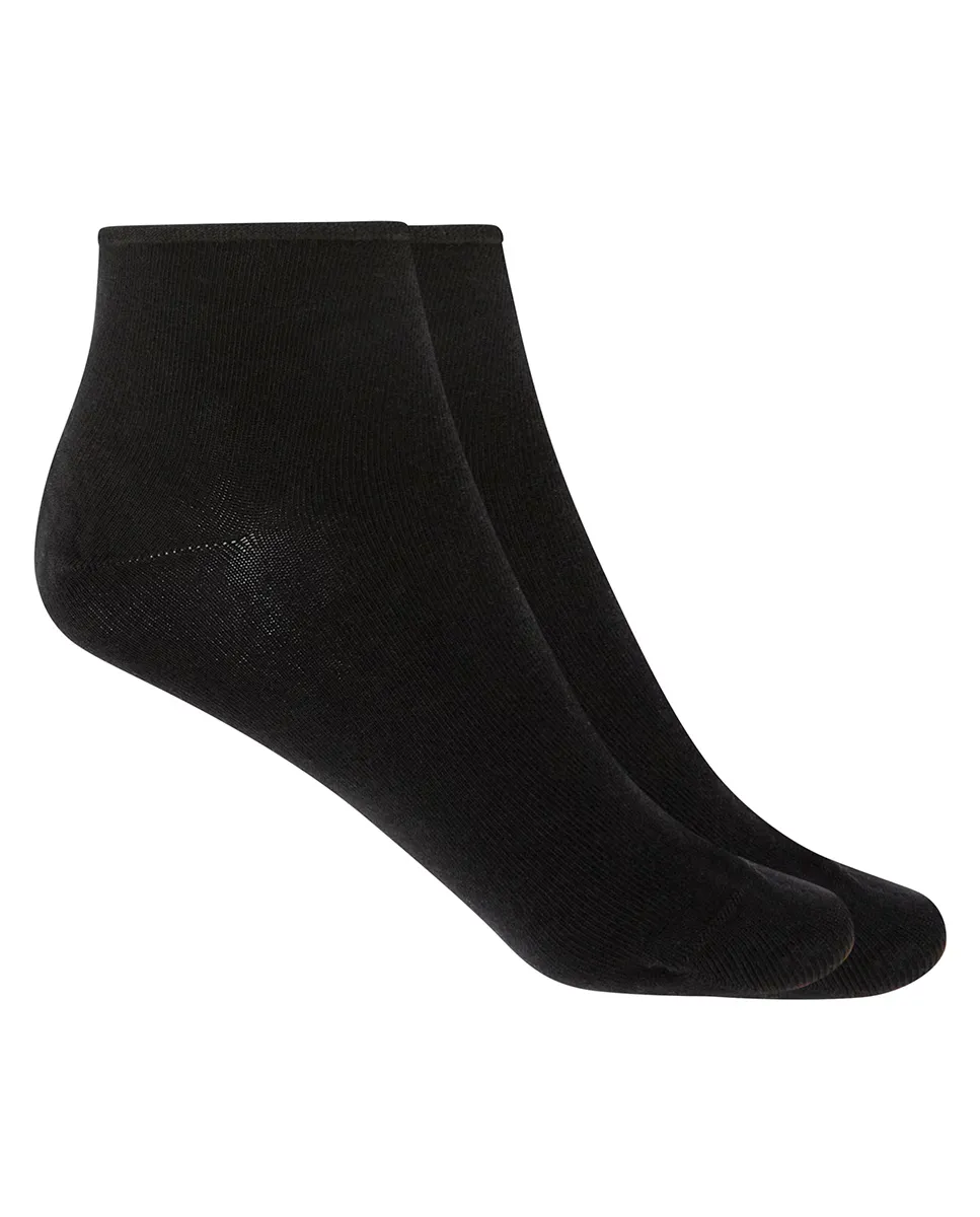 Набор из 2 пар женских однотонных хлопковых носков с закатанными манжетами Punto Blanco, черный
Набор из 2 пар женских однотонных хлопковых носков с закатанными манжетами Punto Blanco, черный