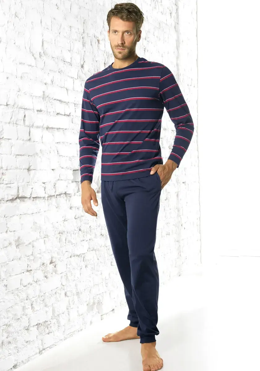 Пижама H.I.S (2 шт., 1 шт.), с полосками, окрашенными в пряжу, цвет морской волны
Пижама H.I.S (2 шт., 1 шт.), с полосками, окрашенными в пряжу, цвет морской волны