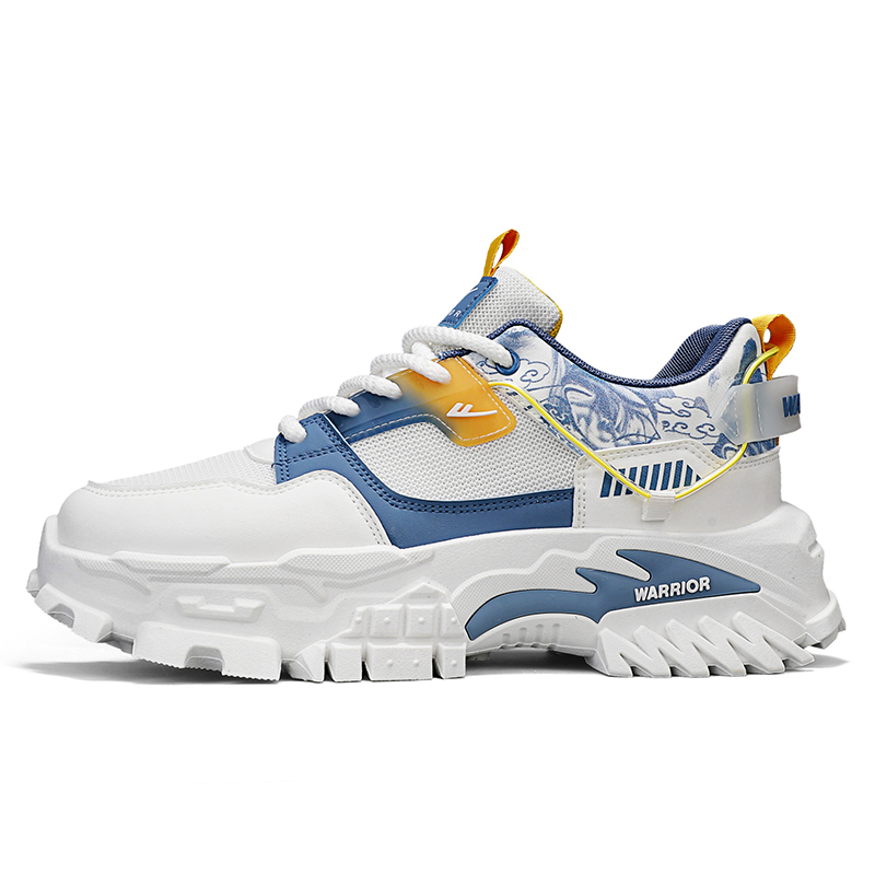 WARRIOR Увеличивающие рост износостойкие легкие нескользящие низкие повседневные туфли мужские белые сине-желтые
WARRIOR Увеличивающие рост износостойкие легкие нескользящие низкие повседневные туфли мужские белые сине-желтые