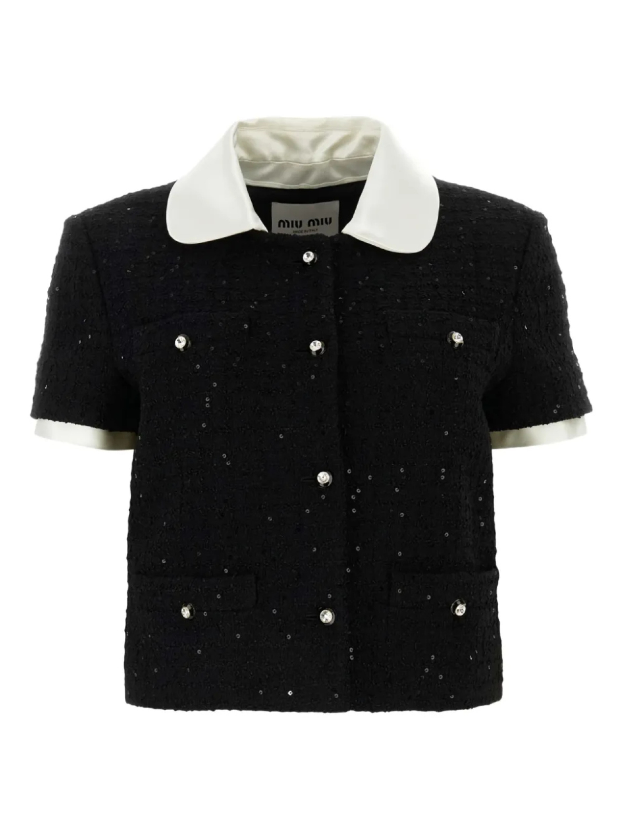 Однобортный пиджак букле Miu Miu, черный
Однобортный пиджак букле Miu Miu, черный