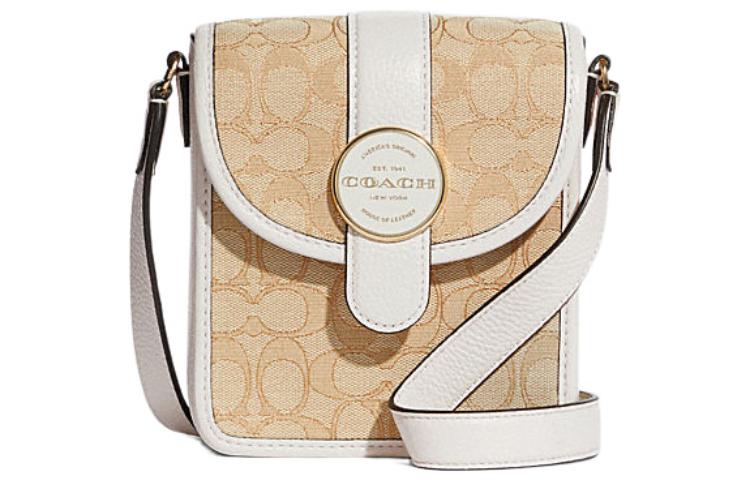 COACH Классическая жаккардовая сумка через плечо с отделкой из шагрени 
COACH Классическая жаккардовая сумка через плечо с отделкой из шагрени