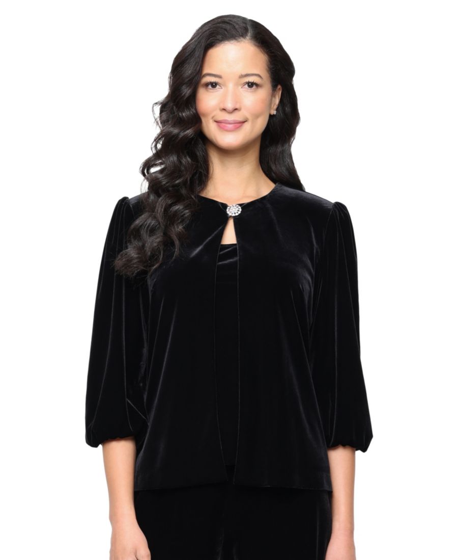 Женский комплект из эластичного бархата: майка и жакет Alex Evenings, Black
Женский комплект из эластичного бархата: майка и жакет Alex Evenings, Black