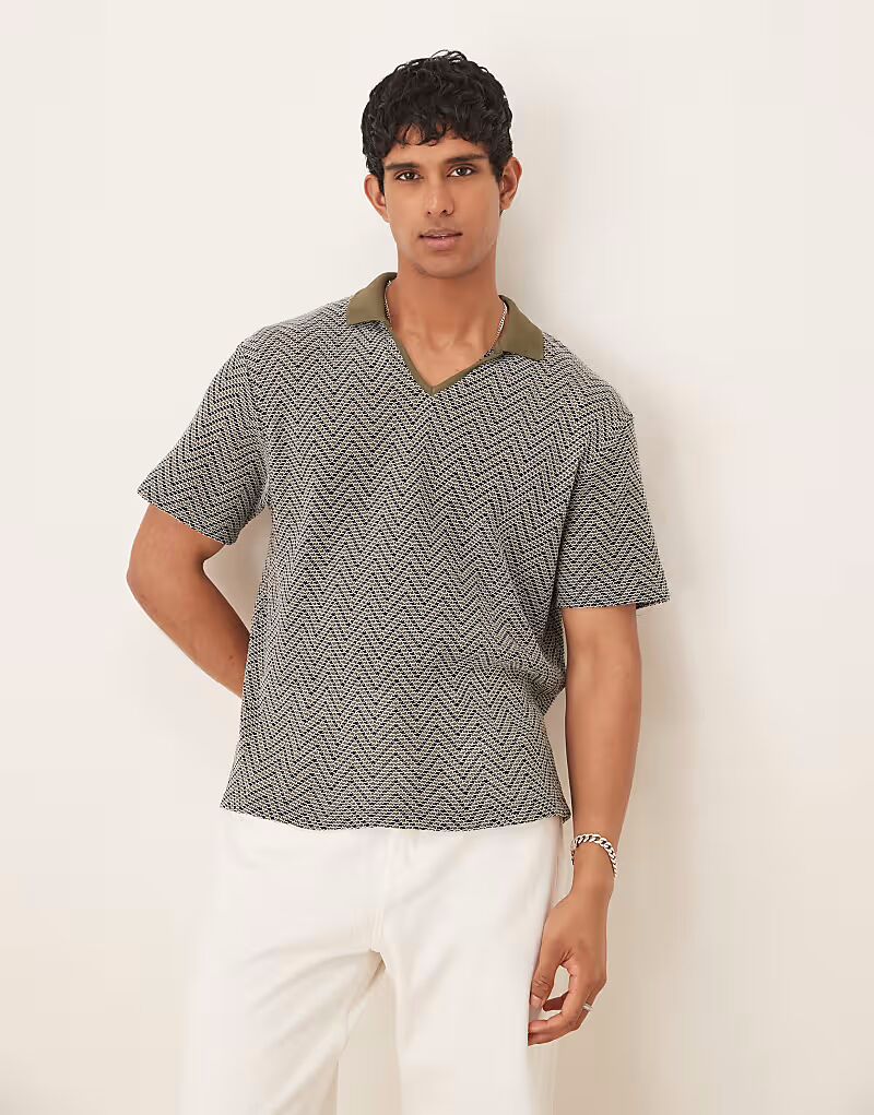 Свободное поло свободного кроя ASOS DESIGN зеленого цвета, связанное крючком
Свободное поло свободного кроя ASOS DESIGN зеленого цвета, связанное крючком