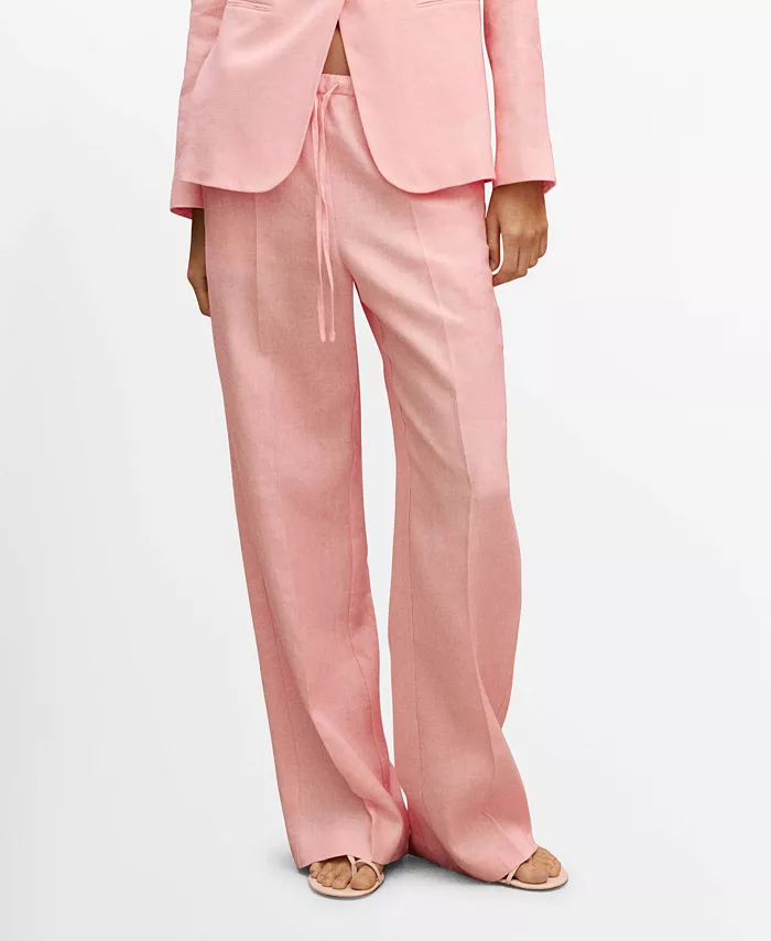 Женские льняные брюки прямого кроя Bow MANGO, розовый
Женские льняные брюки прямого кроя Bow MANGO, розовый