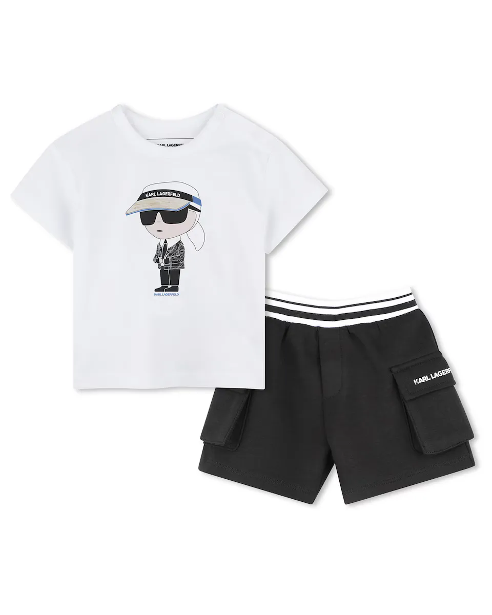 Комплект из футболки и шорт-бермуд для мальчика с карманами-карго Karl Lagerfeld Kids, белый
Комплект из футболки и шорт-бермуд для мальчика с карманами-карго Karl Lagerfeld Kids, белый