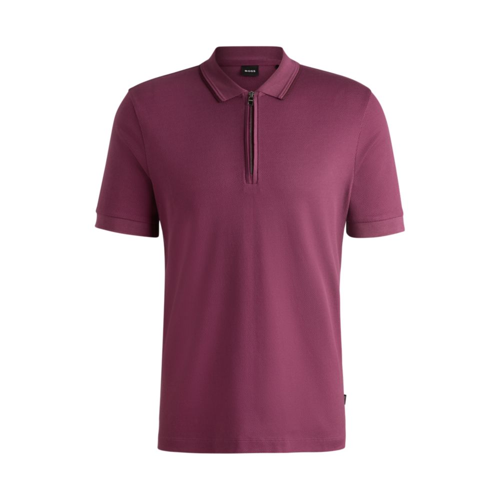 Рубашка-поло из структурированного хлопка с застежкой-молнией BOSS, фиолетовый
Рубашка-поло из структурированного хлопка с застежкой-молнией BOSS, фиолетовый
