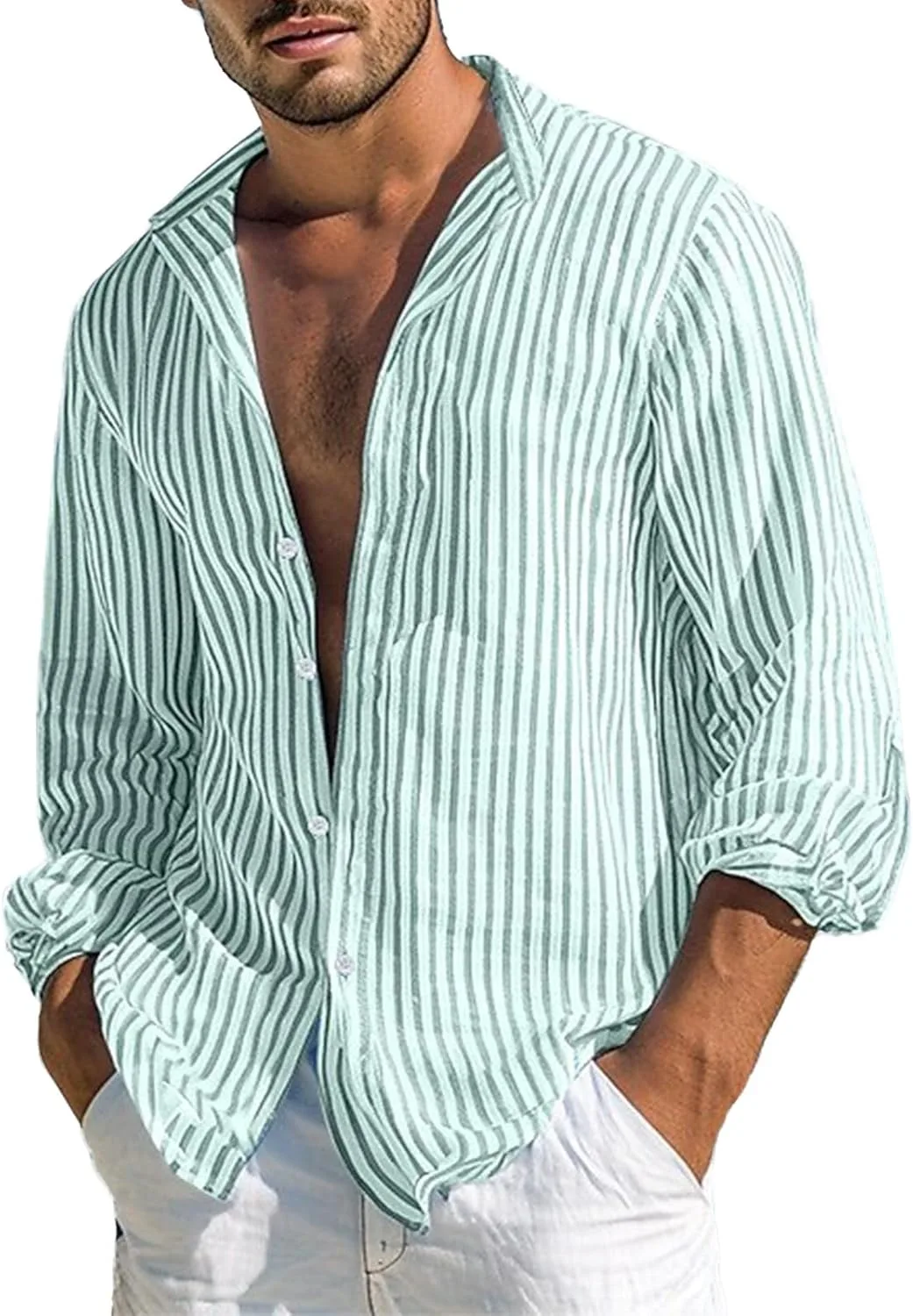 Мужская футболка с длинным рукавом и отложным воротником, полоска, легкая, дышащая HJINGSUN
Мужская футболка с длинным рукавом и отложным воротником, полоска, легкая, дышащая HJINGSUN