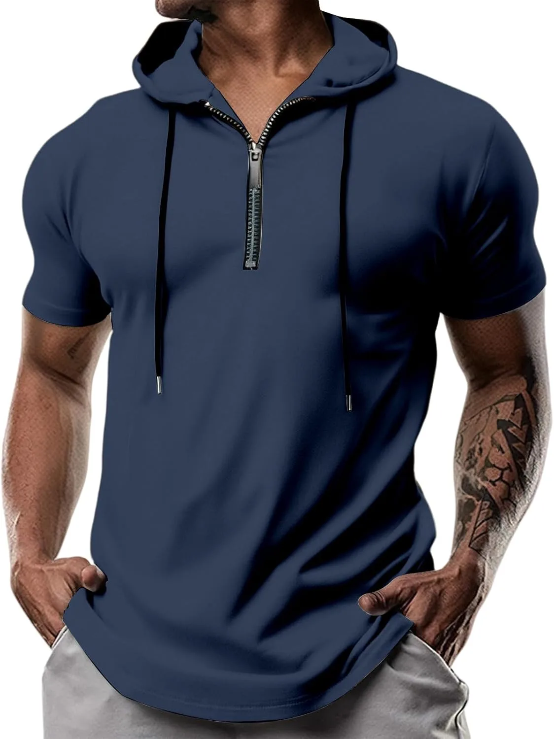 Мужская футболка с капюшоном и молнией Regular Fit Thatrich
Мужская футболка с капюшоном и молнией Regular Fit Thatrich