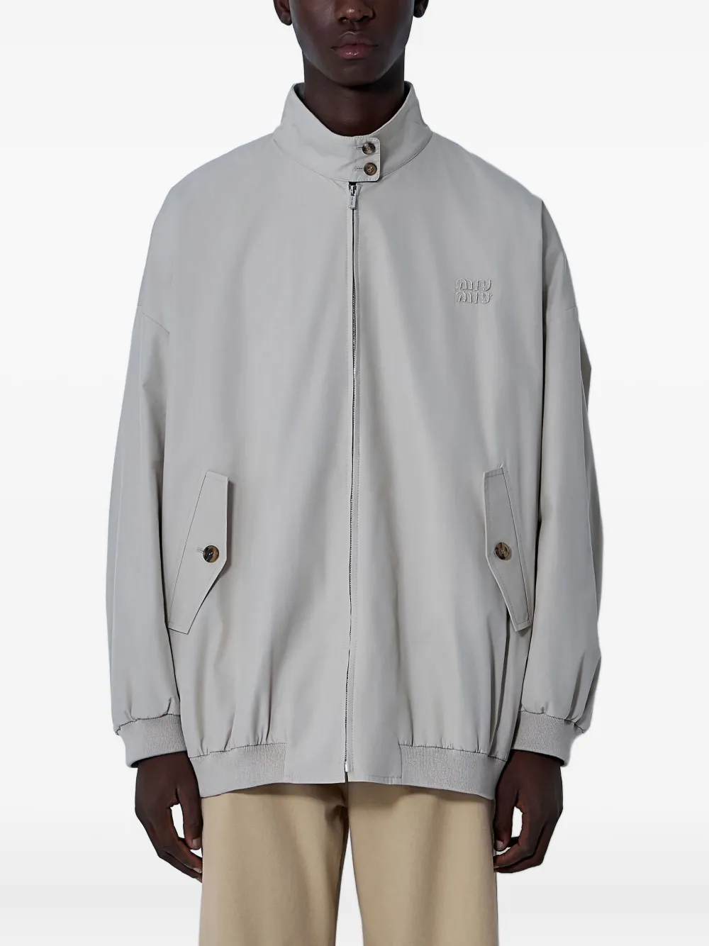 Бомбер с логотипом Panama MIU MIU, серый
Бомбер с логотипом Panama MIU MIU, серый