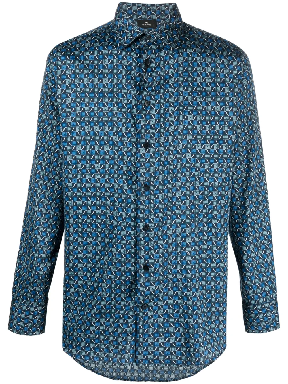 Рубашка с длинными рукавами и геометричным узором ETRO, синий
Рубашка с длинными рукавами и геометричным узором ETRO, синий