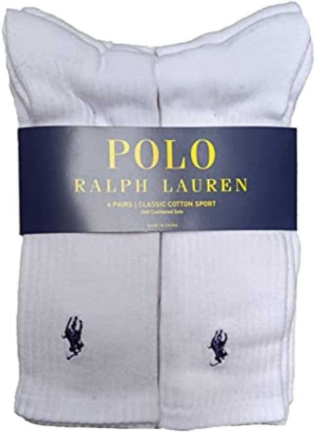 Классические ребристые носки Polo Ralph Lauren для мужчин - набор из 6 пар, White
Классические ребристые носки Polo Ralph Lauren для мужчин - набор из 6 пар, White