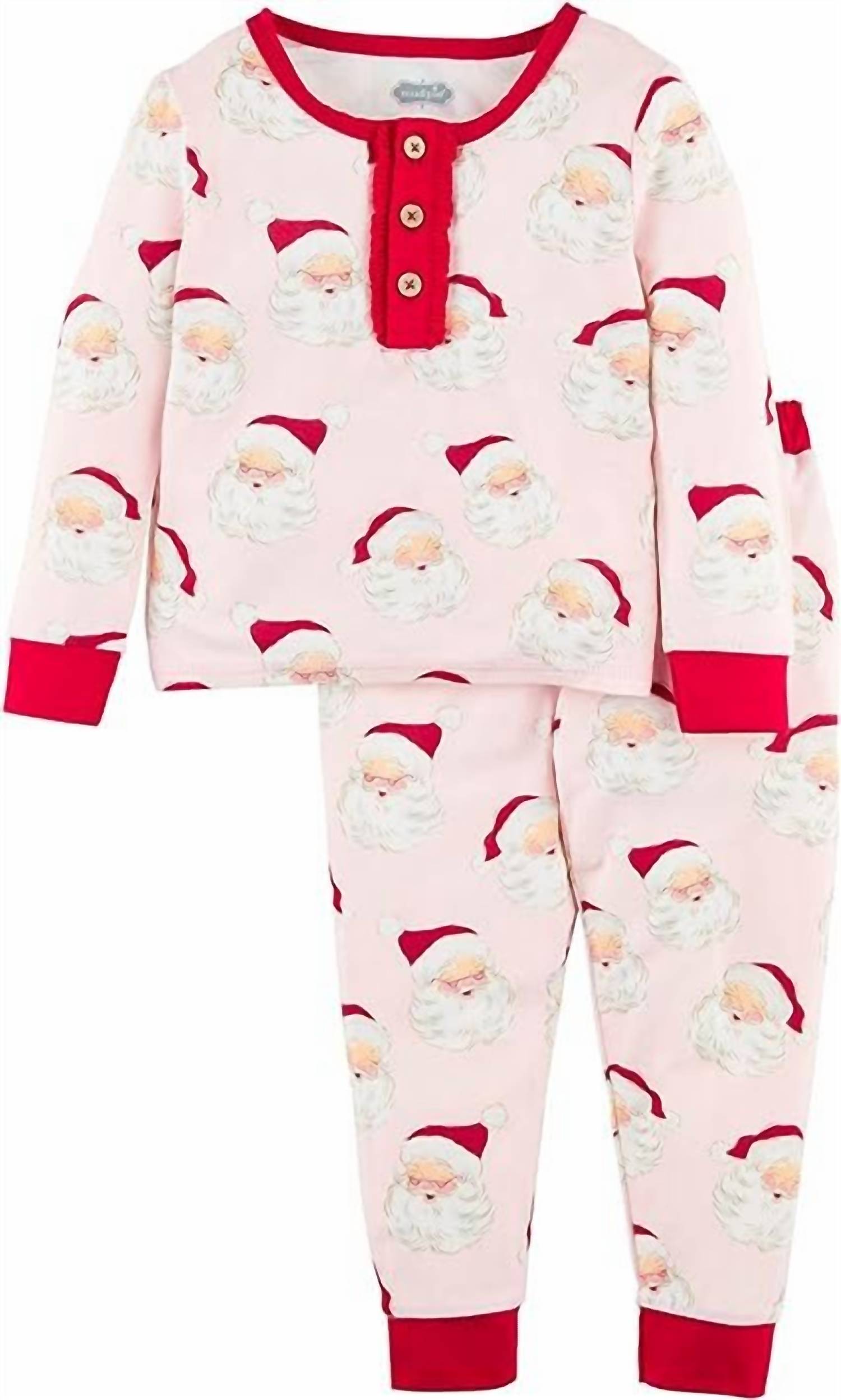 Пижамный комплект для малышей в розовом цвете с изображением Санты в винтажном стиле mudpie
Пижамный комплект для малышей в розовом цвете с изображением Санты в винтажном стиле mudpie