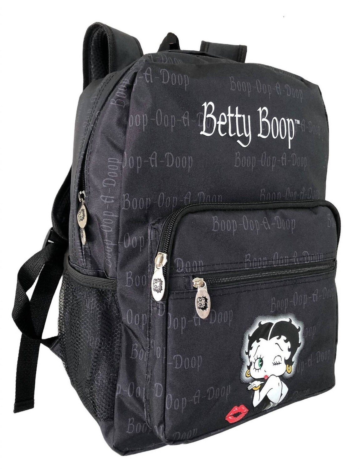 Большой женский черный рюкзак из микрофибры с графическим принтом Betty Boop
Большой женский черный рюкзак из микрофибры с графическим принтом Betty Boop