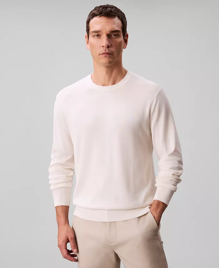 Мужской свитер с круглой горловиной из Supima Calvin Klein, белый
Мужской свитер с круглой горловиной из Supima Calvin Klein, белый