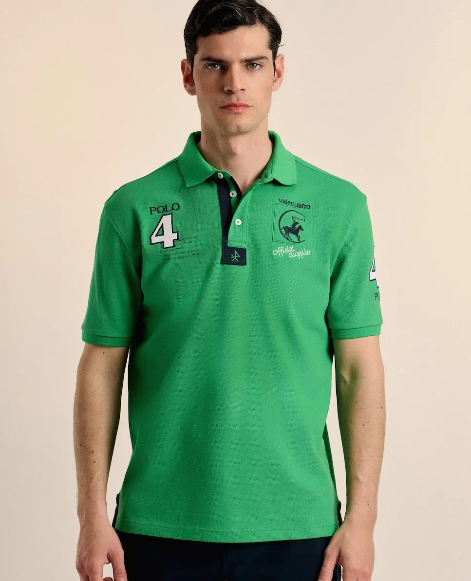Классическая поло из пике с коротким рукавом Valecuatro, зеленый
Классическая поло из пике с коротким рукавом Valecuatro, зеленый
