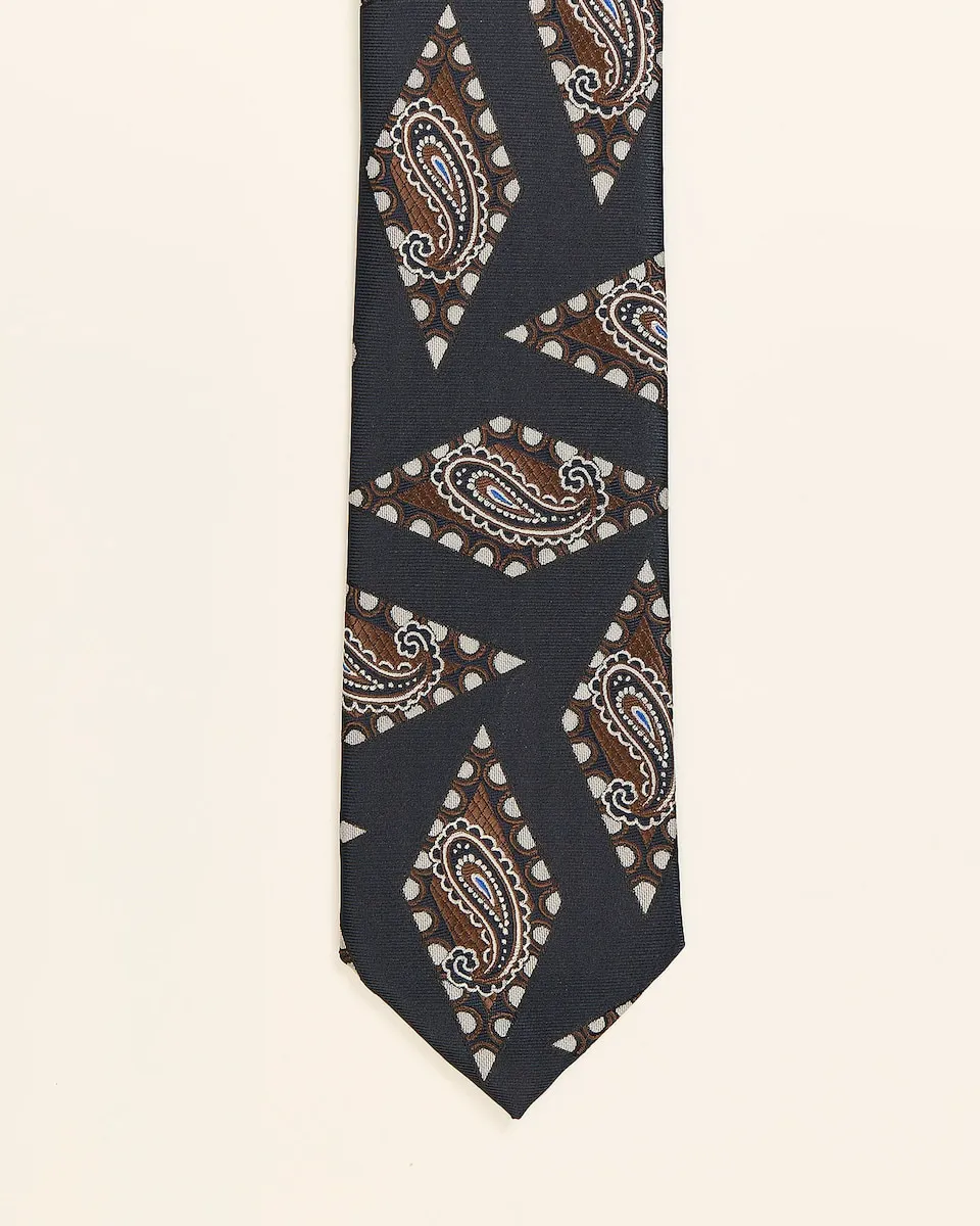 Мужской галстук темно-синего цвета с узором пейсли PuroEgo, тёмно-синий 
Мужской галстук темно-синего цвета с узором пейсли PuroEgo, тёмно-синий