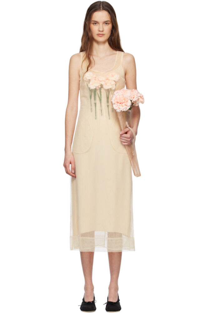 Платье-миди бежевого цвета с вытачками Simone Rocha
Платье-миди бежевого цвета с вытачками Simone Rocha