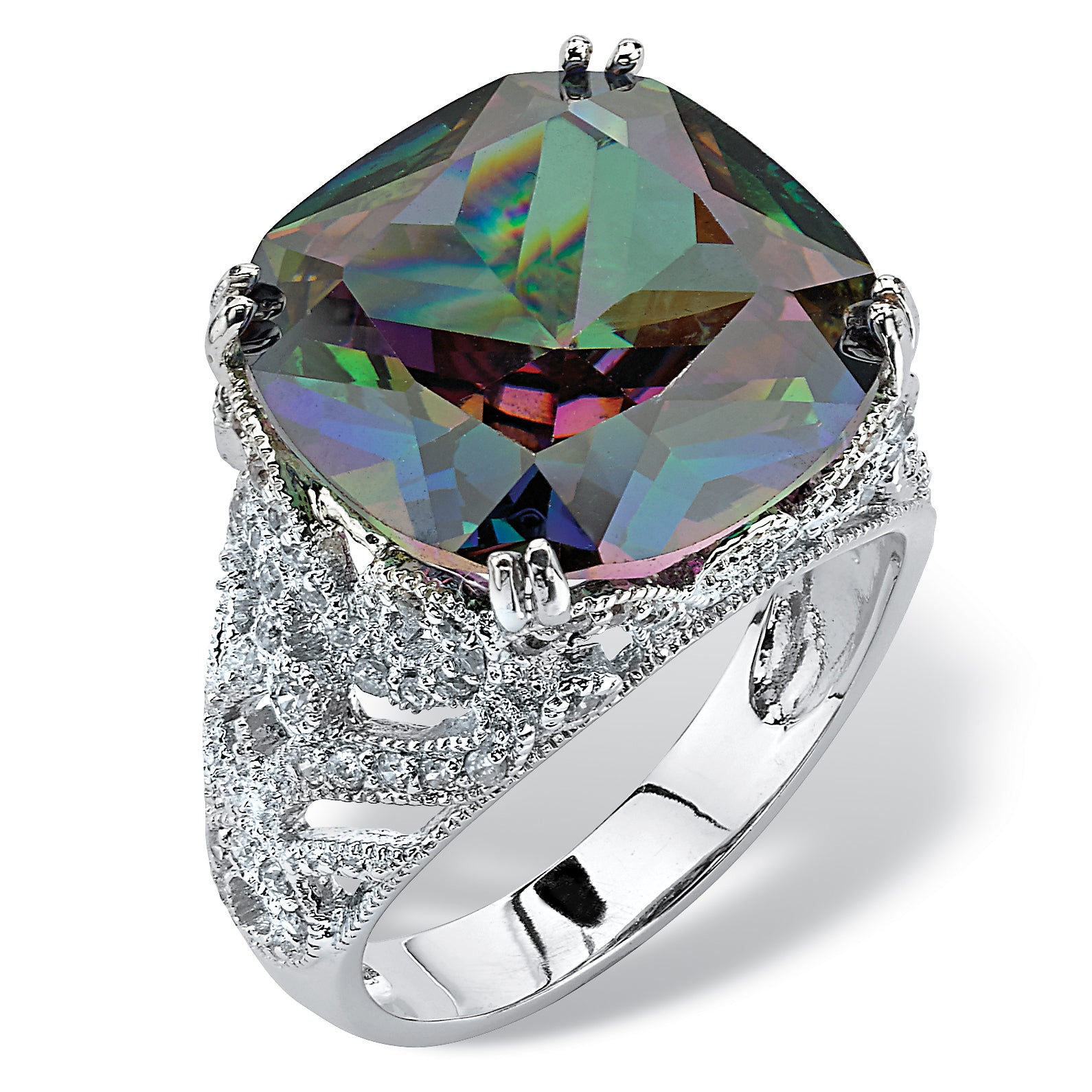 Кольцо-виток с огненным топазом огранки «кушон» и кубическим цирконием 6,42 TCW, платиновое покрытие Palm Beach Jewelry, Multi
Кольцо-виток с огненным топазом огранки «кушон» и кубическим цирконием 6,42 TCW, платиновое покрытие Palm Beach Jewelry, Multi