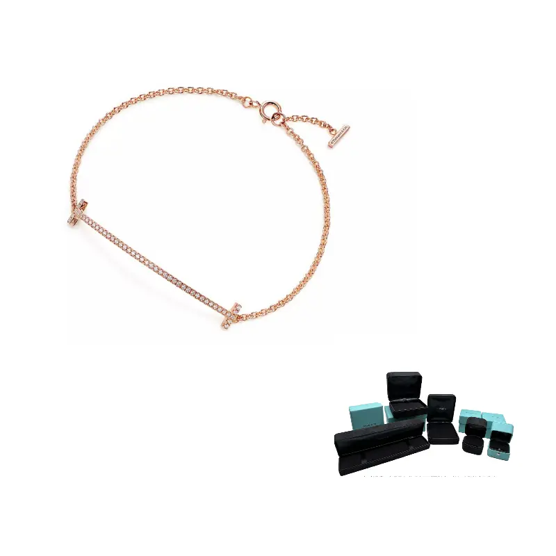 TIFFANY & CO. 18-каратное розовое золото, браслет с бриллиантами для женщин
TIFFANY & CO. 18-каратное розовое золото, браслет с бриллиантами для женщин