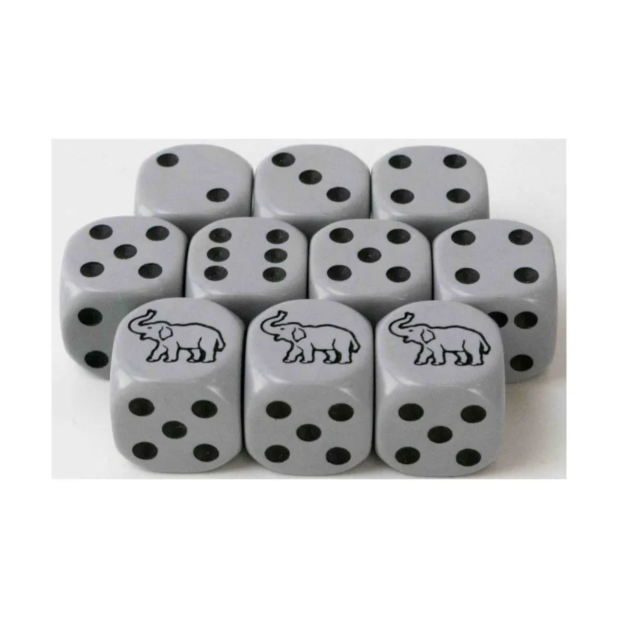 Игральные кости «Слон» d6, 16 мм — серые с черным (10), Dice - Animal
Игральные кости «Слон» d6, 16 мм — серые с черным (10), Dice - Animal