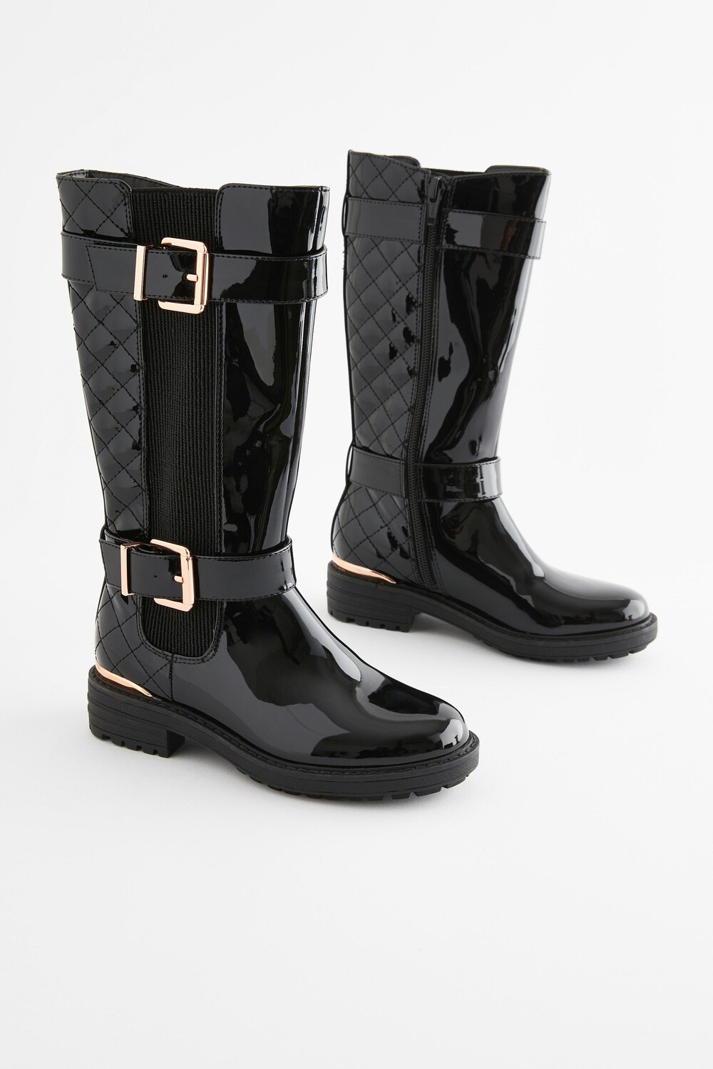 Высокие сапоги со стеганой пряжкой Next, черный
Высокие сапоги со стеганой пряжкой Next, черный