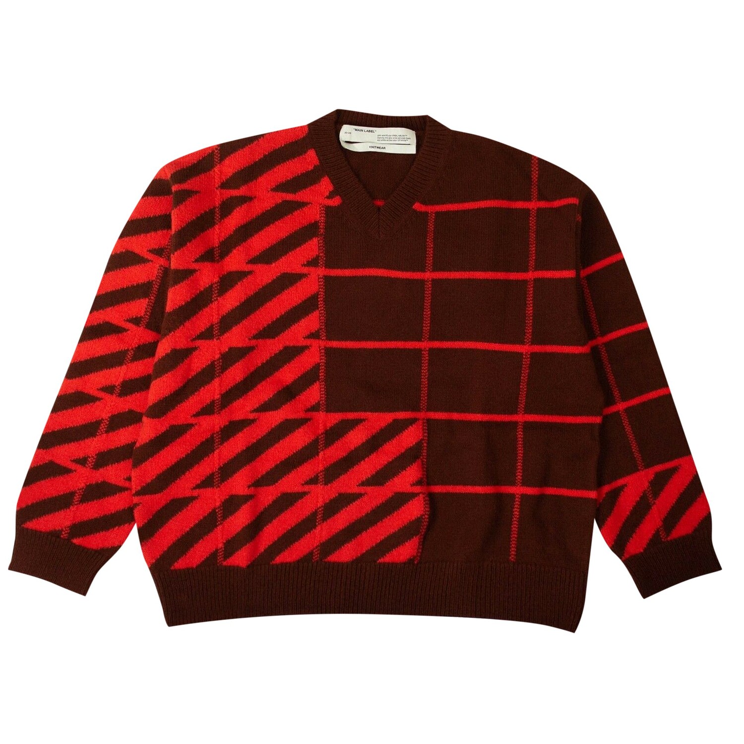 Off-White Шерстяной свитер с вставками, темно-бордовый
Off-White Шерстяной свитер с вставками, темно-бордовый