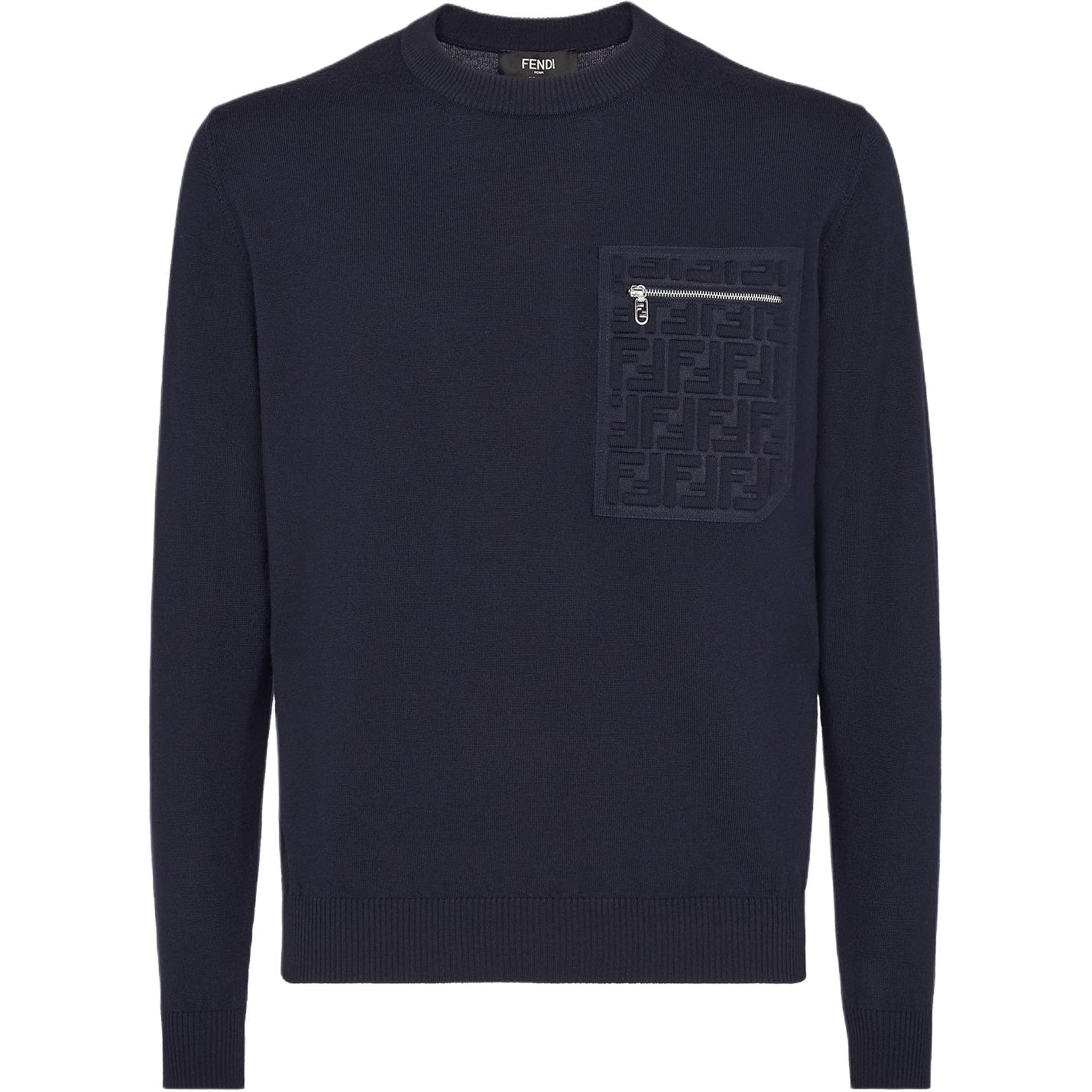 Логотипный свитер с детализацией FENDI, синий
Логотипный свитер с детализацией FENDI, синий
