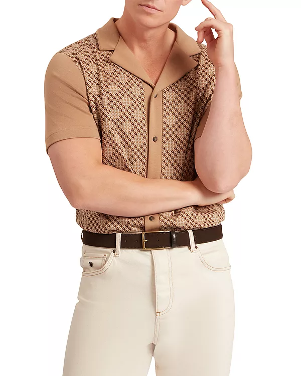 Футболка Danlibe с коротким рукавом и ромбовидным узором, застегивающаяся на пуговицы. Ted Baker, бежевый
Футболка Danlibe с коротким рукавом и ромбовидным узором, застегивающаяся на пуговицы. Ted Baker, бежевый