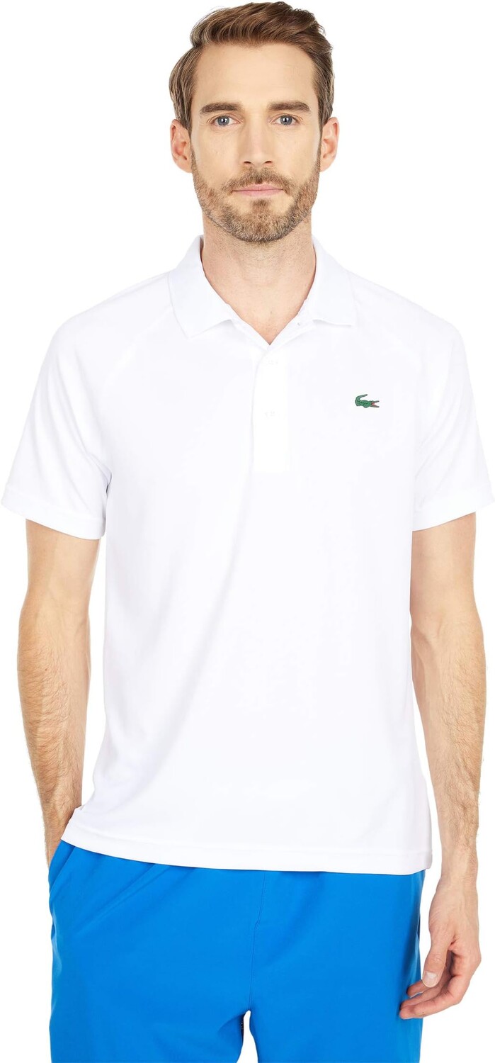 Поло Lacoste Short Sleeve Sport Breathable Run-Resistant Interlock Polo Shirt, белый 
Поло Lacoste Short Sleeve Sport Breathable Run-Resistant Interlock Polo Shirt, белый
