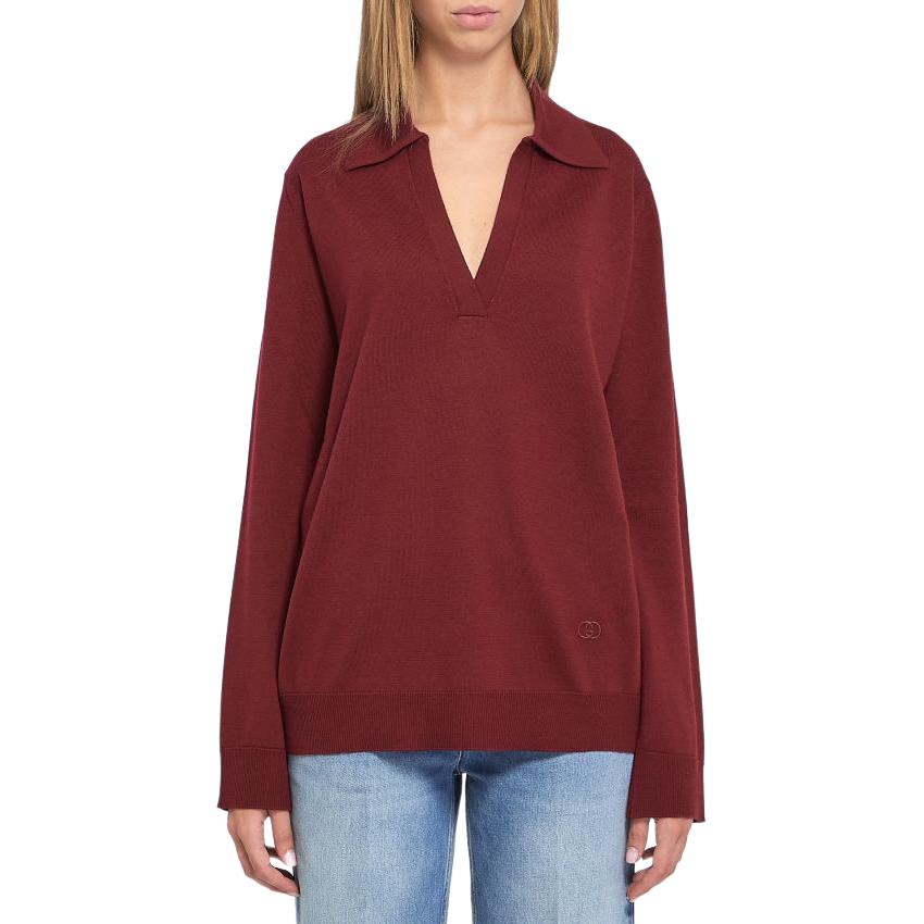 Поло с v-образным вырезом GUCCI, красный
Поло с v-образным вырезом GUCCI, красный