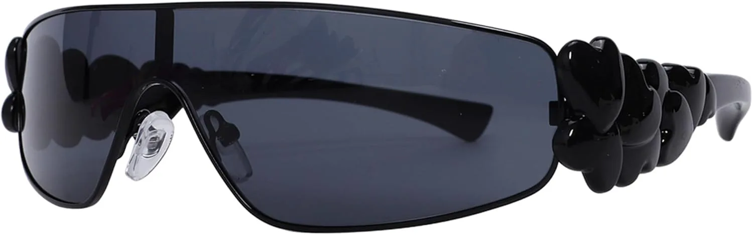 bullabulling Большие солнцезащитные очки Y2K для женщин, модная оправа, цельные солнцезащитные очки, стильная металлическая оправа, квадратные очки, Black
bullabulling Большие солнцезащитные очки Y2K для женщин, модная оправа, цельные солнцезащитные очки, стильная металлическая оправа, квадратные очки, Black