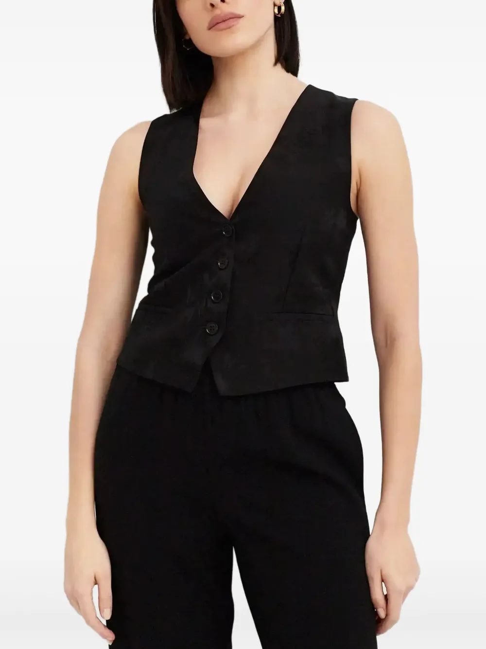 Жилет с V-образным вырезом на пуговицах P.A.R.O.S.H., черный
Жилет с V-образным вырезом на пуговицах P.A.R.O.S.H., черный