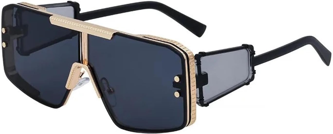 Роскошные солнцезащитные очки большого размера в крупной оправе для женщин и мужчин, винтажные, популярные, в стиле металл-панк, с плоской верхней частью, защита от УФ-излучения UV400 TYUVIVO, Gold Black
Роскошные солнцезащитные очки большого размера в крупной оправе для женщин и мужчин, винтажные, популярные, в стиле металл-панк, с плоской верхней частью, защита от УФ-излучения UV400 TYUVIVO, Gold Black