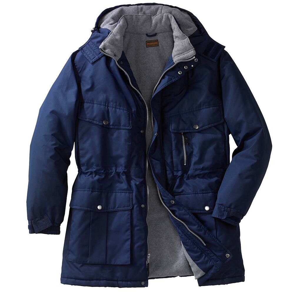 Мужская парка Boulder Creek By Kingsize, большая и высокая, на флисовой подкладке, со съемным капюшоном и 6 карманами, темно-синий
Мужская парка Boulder Creek By Kingsize, большая и высокая, на флисовой подкладке, со съемным капюшоном и 6 карманами, темно-синий