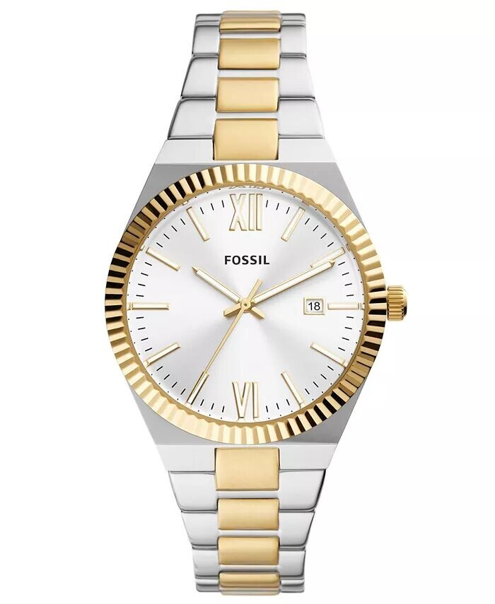 Женские кварцевые двухцветные часы Scarlette с браслетом из нержавеющей стали, 38 мм Fossil
Женские кварцевые двухцветные часы Scarlette с браслетом из нержавеющей стали, 38 мм Fossil