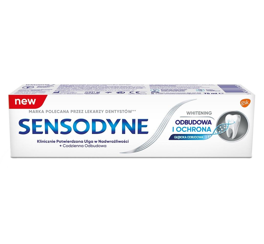Sensodyne Odbudowa i Ochrona Whitening Зубная паста, 75 ml
Sensodyne Odbudowa i Ochrona Whitening Зубная паста, 75 ml