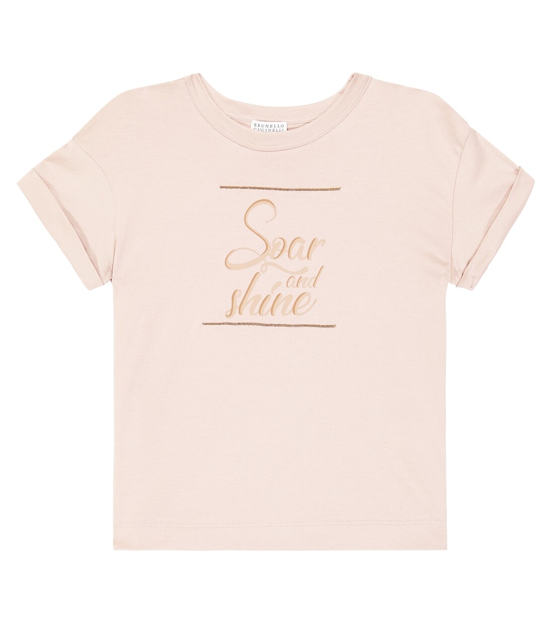 Хлопковая футболка с принтом Brunello Cucinelli Kids, розовый
Хлопковая футболка с принтом Brunello Cucinelli Kids, розовый