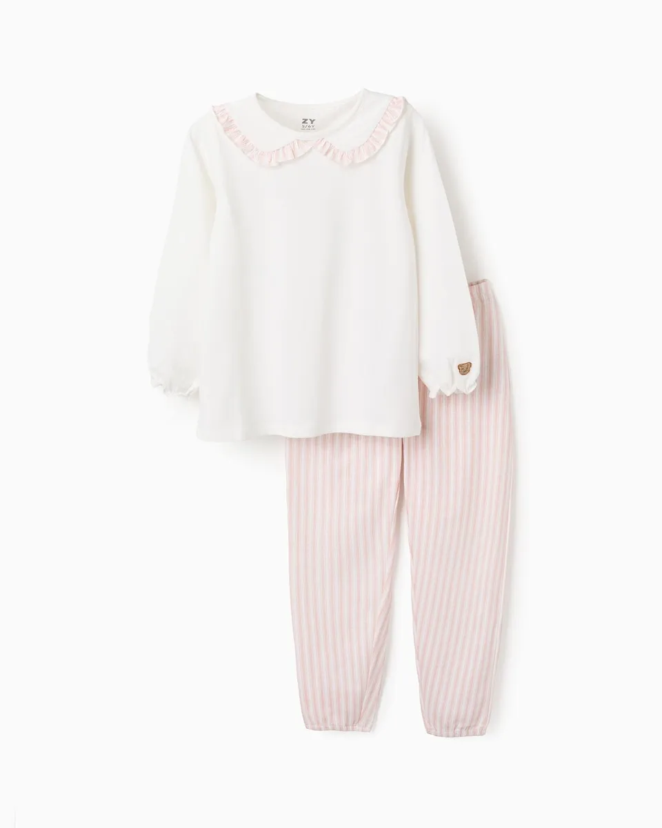 Детская пижама 100% хлопок с рюшами и в полоску Zippy, белый
Детская пижама 100% хлопок с рюшами и в полоску Zippy, белый