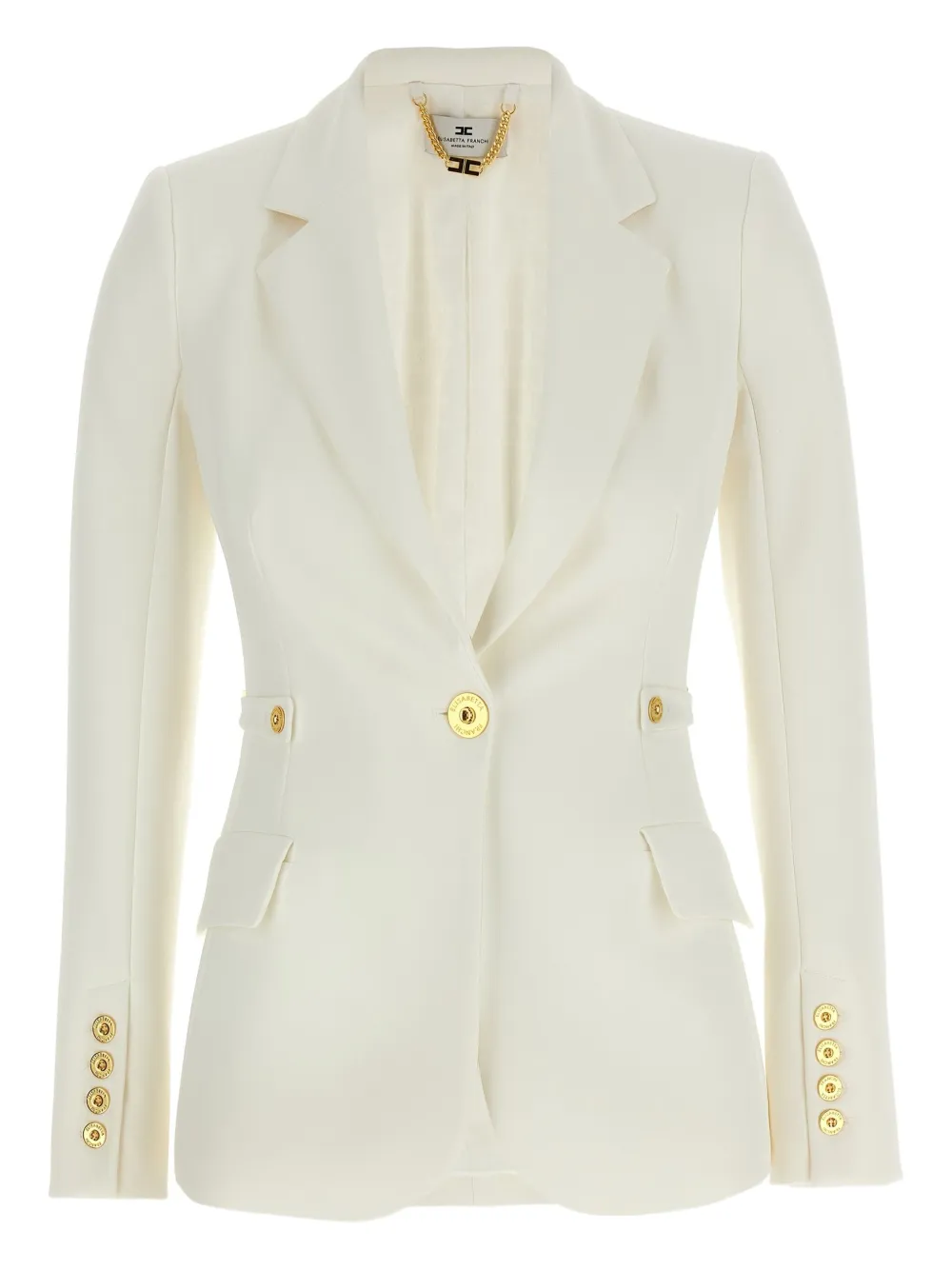 Однобортный пиджак Elisabetta Franchi, белый
Однобортный пиджак Elisabetta Franchi, белый