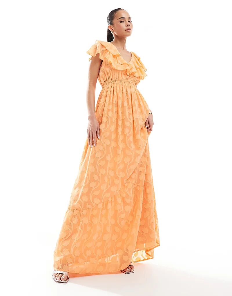 Платье макси Lovedrobe с V-образным вырезом и цветочным принтом оранжевого цвета
Платье макси Lovedrobe с V-образным вырезом и цветочным принтом оранжевого цвета