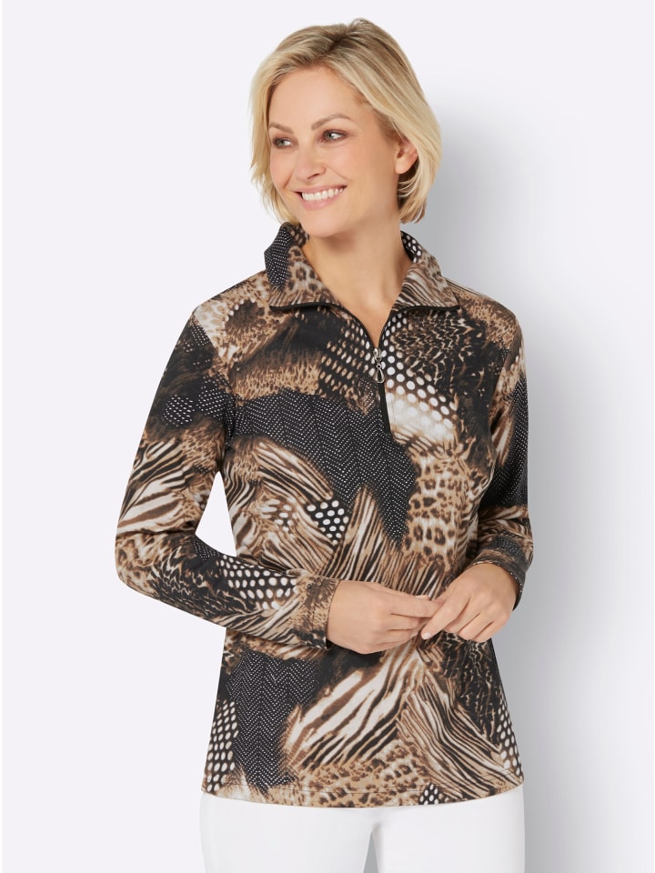 Рубашка с длинными рукавами с принтом песочного и черного цветов Sieh an!
Рубашка с длинными рукавами с принтом песочного и черного цветов Sieh an!